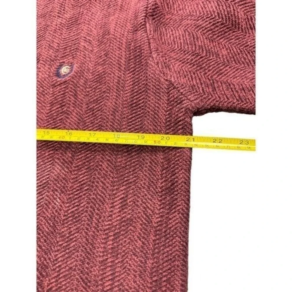 Chaps Ralph Lauren Mens Burgundy Herringbone Cotton Crewneck Sweater Size M‎ |B1